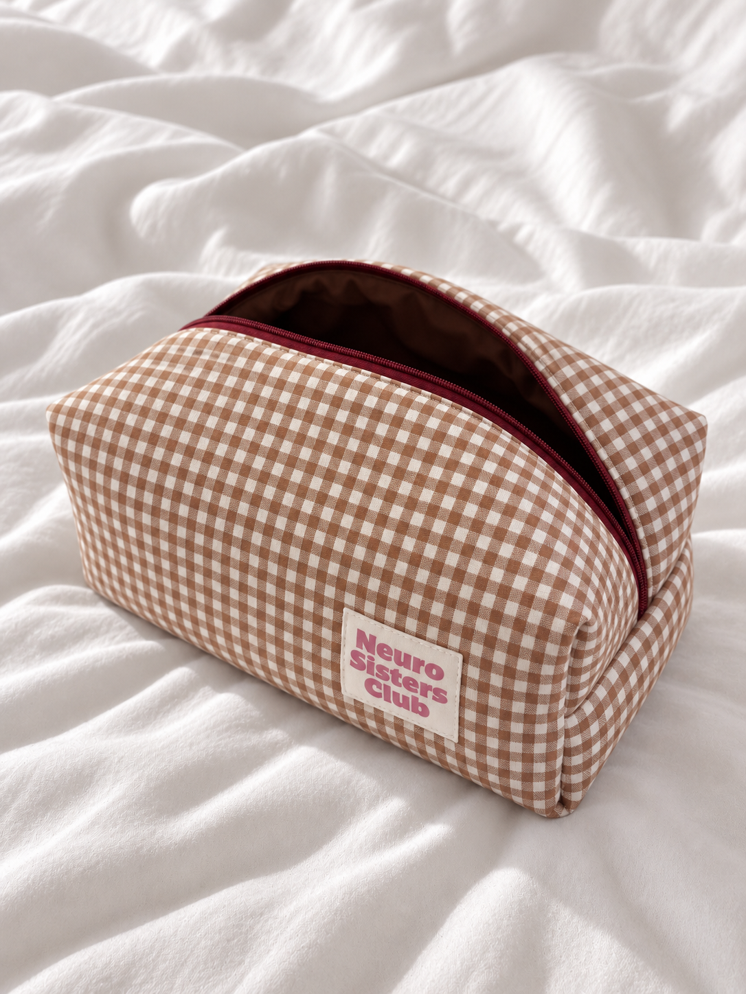 Trousse vichy marron