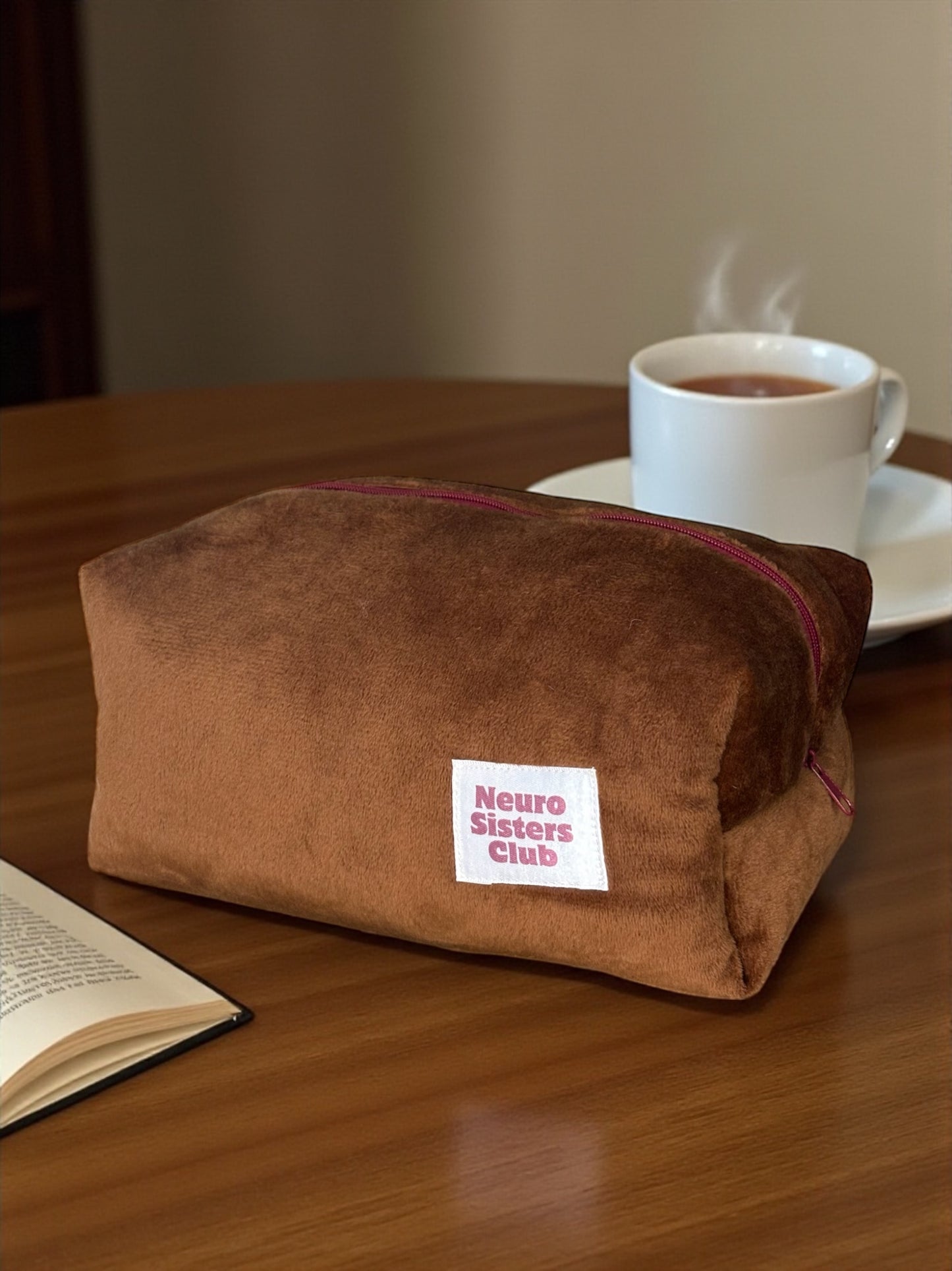 Trousse de toilette minky chocolat