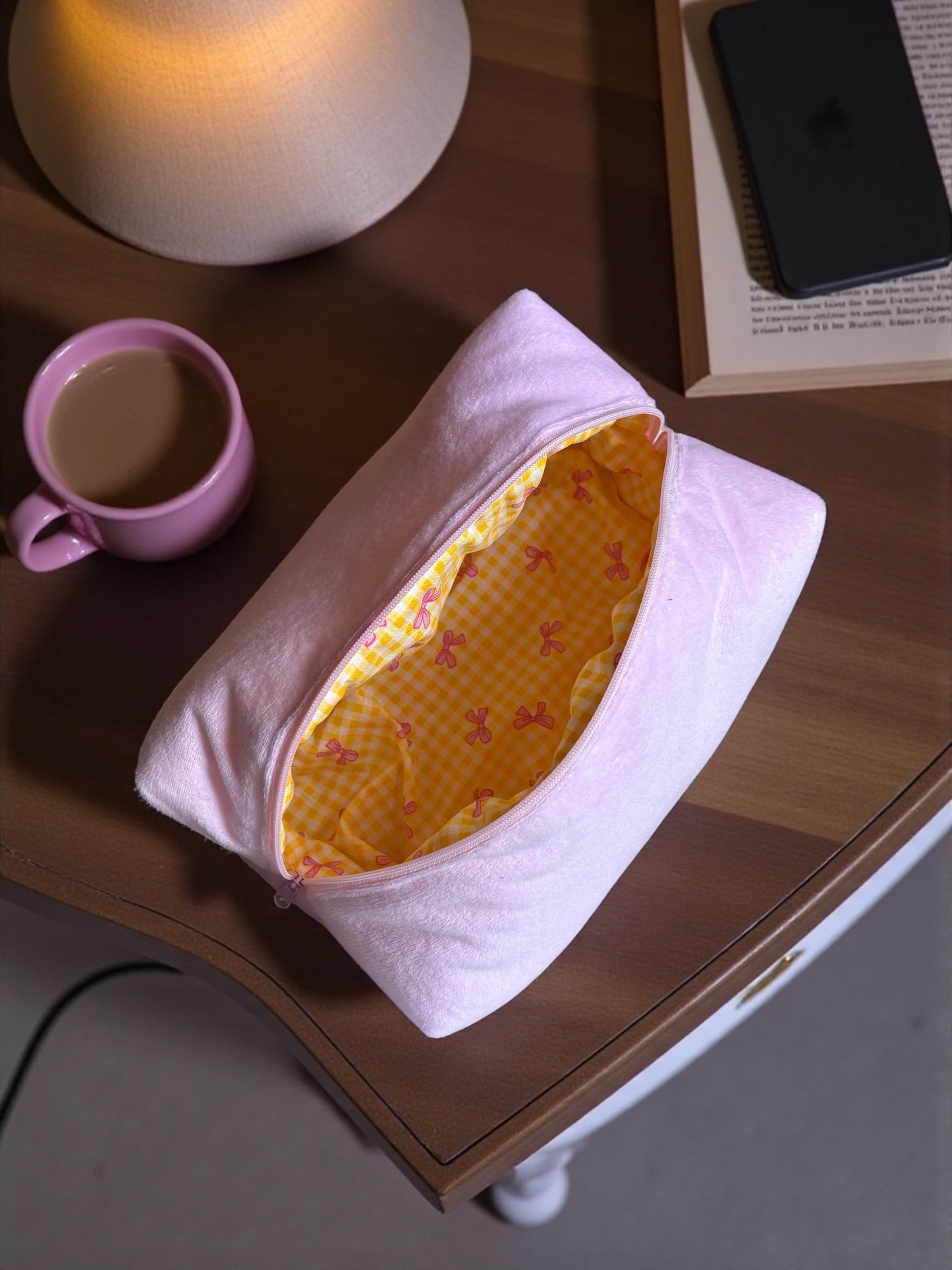 Trousse de toilette minky rose