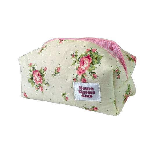 GREEN FLOWERS MAKEUP BAG