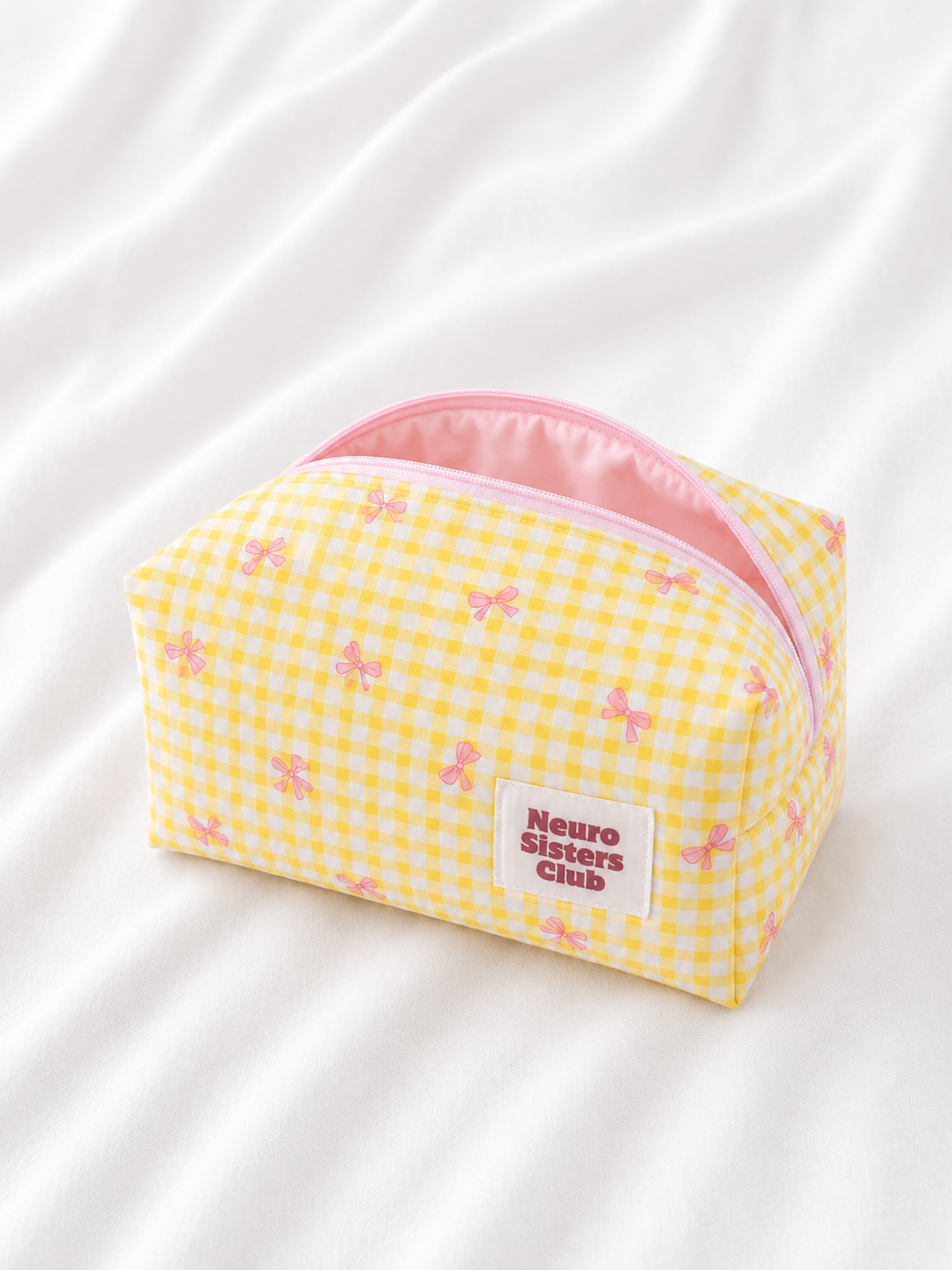 MAKEUP BAG VICHY JAUNE NOEUD