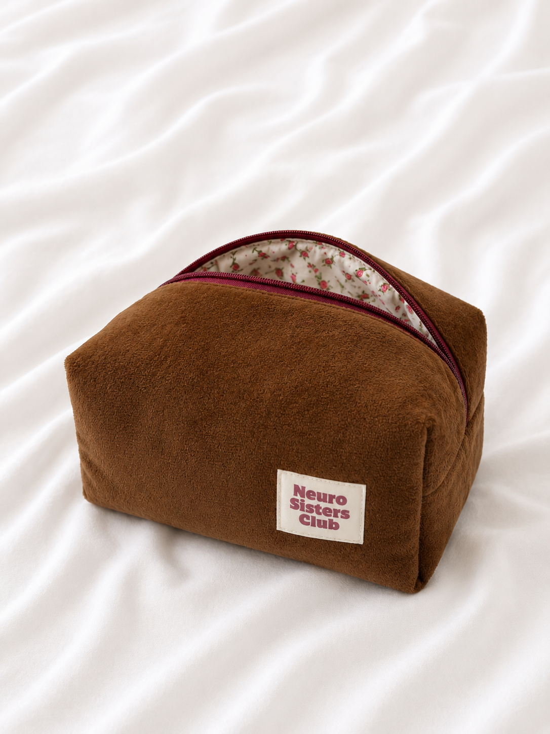 Trousse de toilette minky chocolat