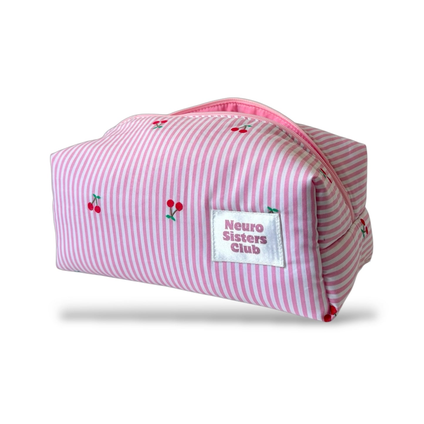 CHERRY STRIPE MAKEUP BAG