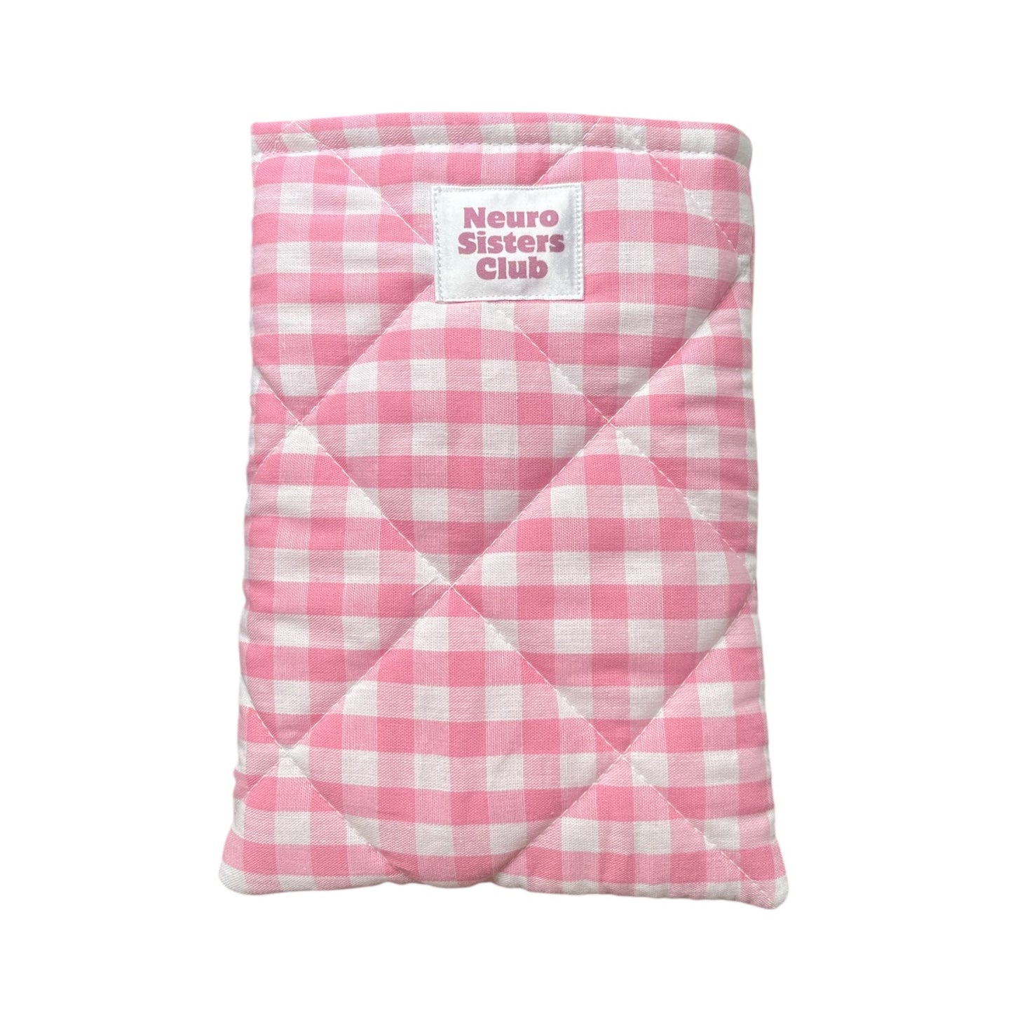 Pink gingham book cover