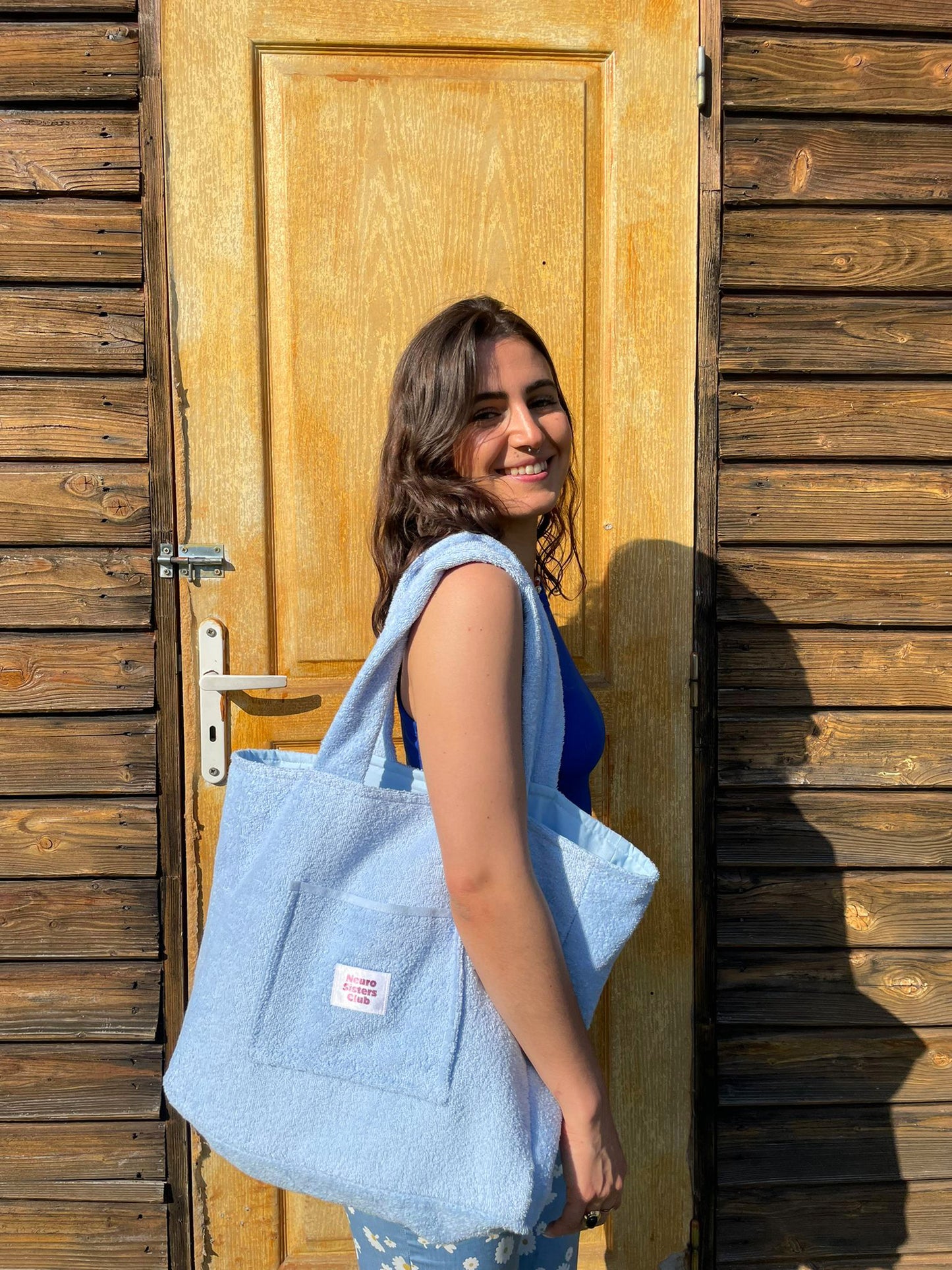 Sky blue sponge bag