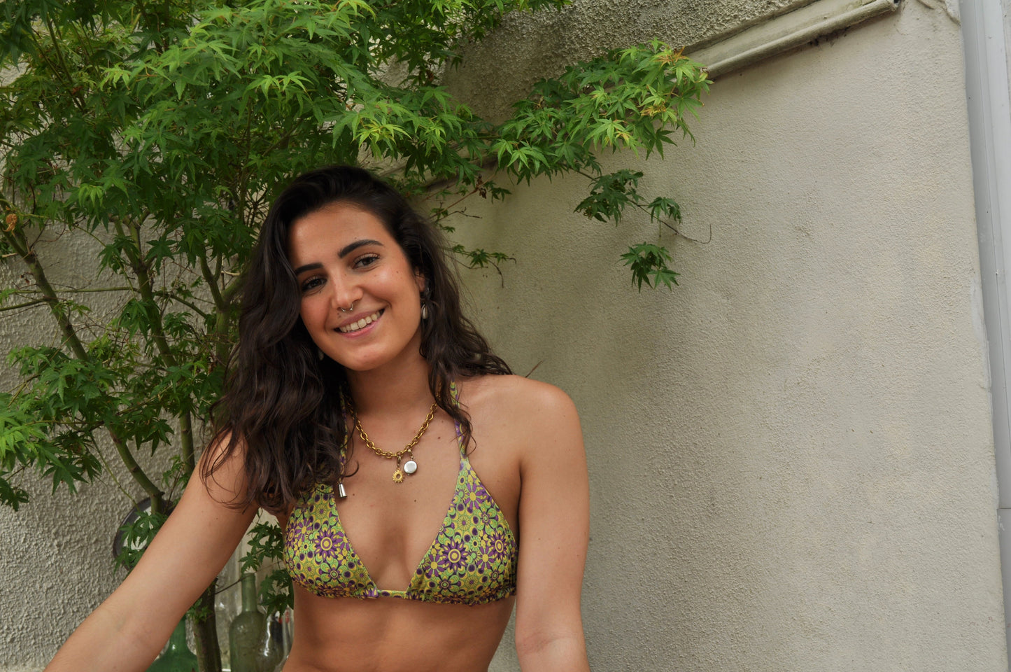 green flowers set