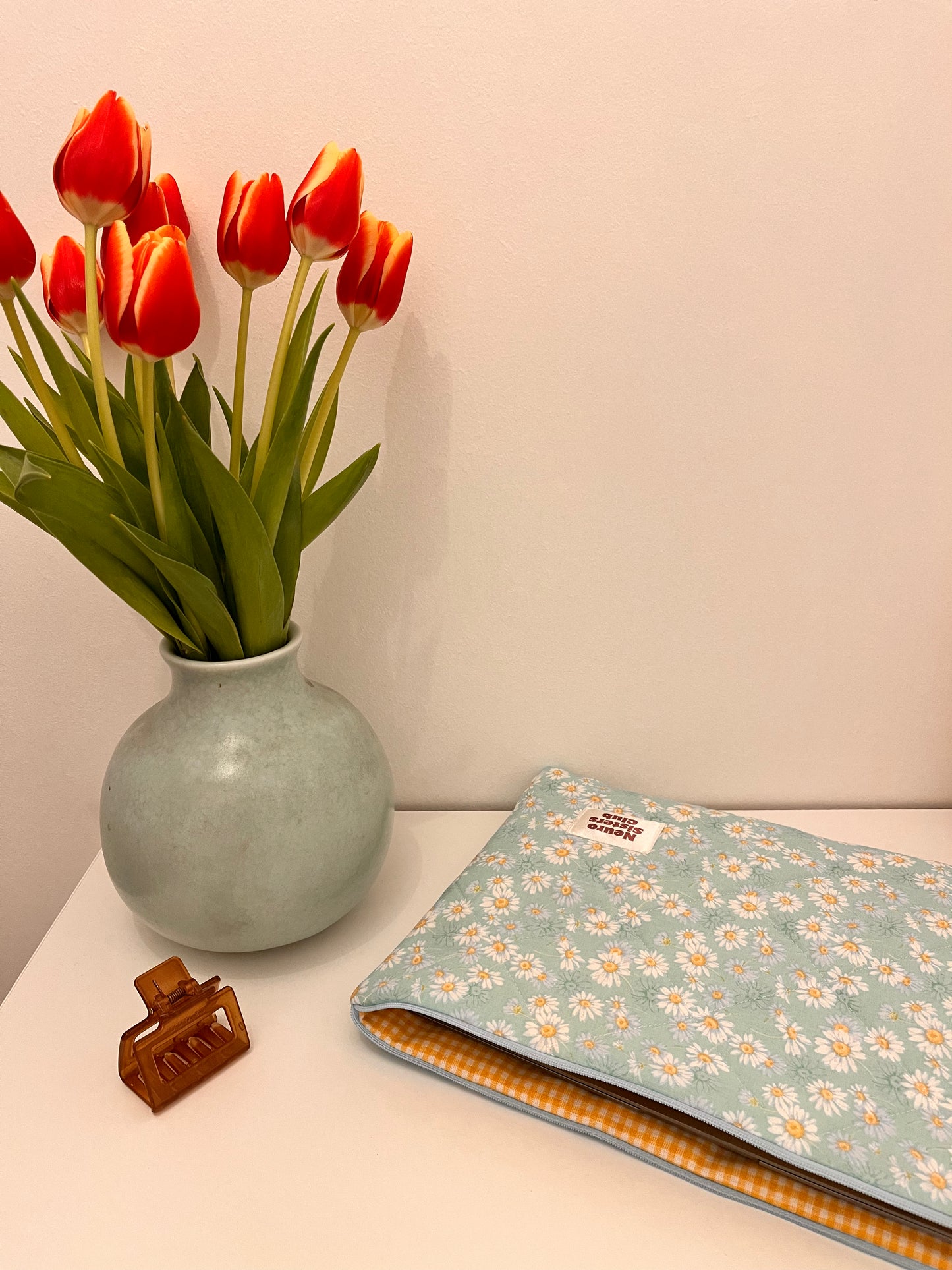 Blue flower computer case