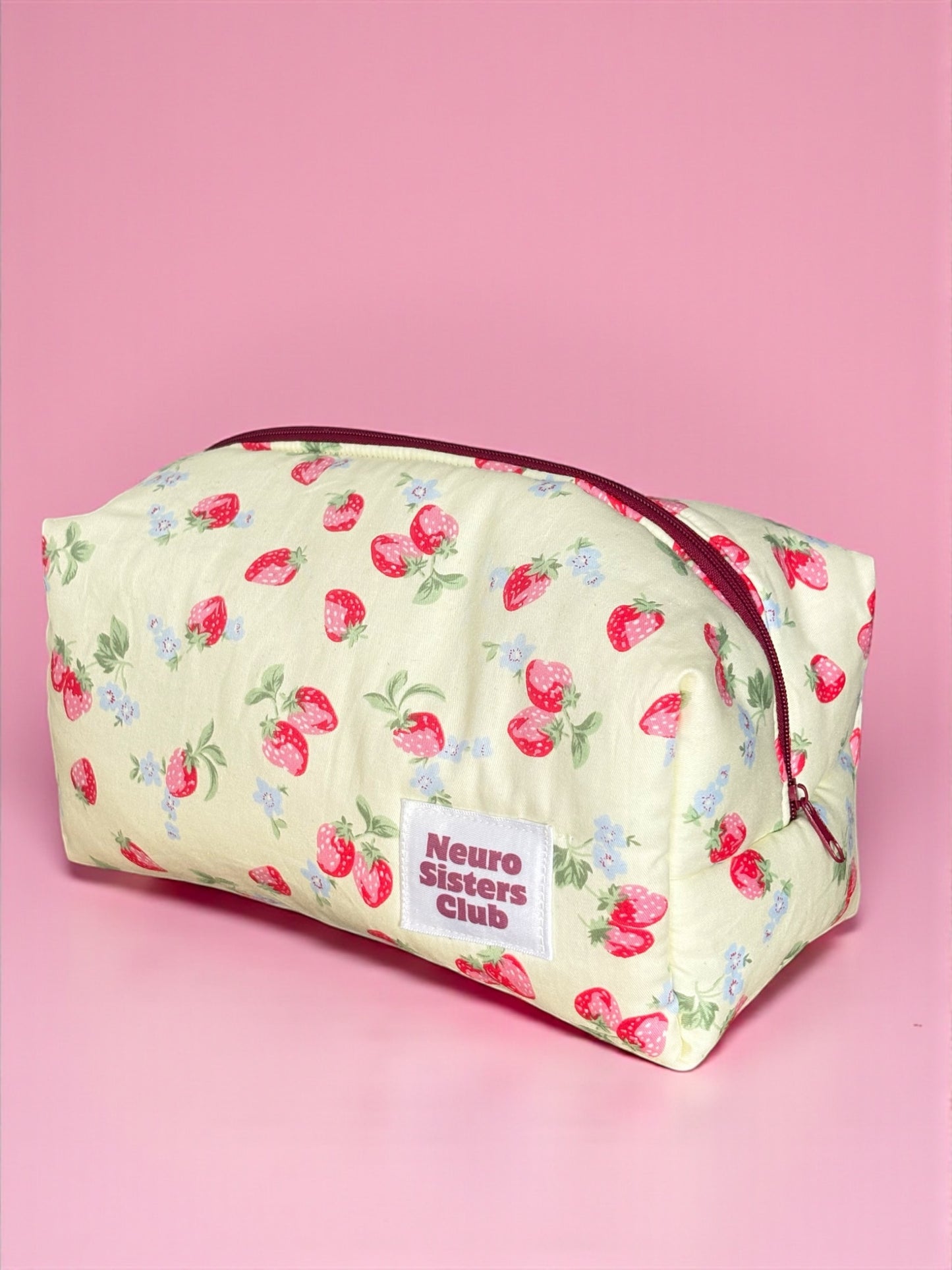 Trousse de toilette jaune à fraise