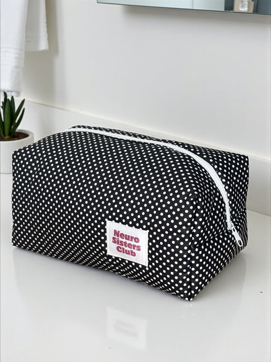 Trousse de toilette noir à pois