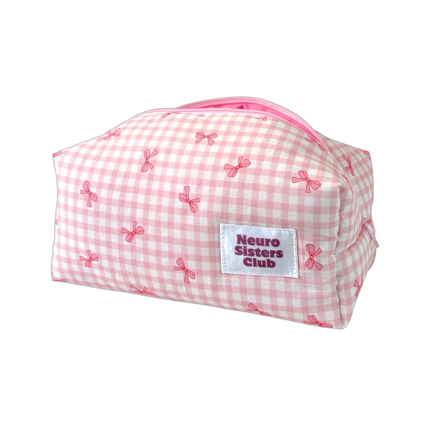 MAKEUP BAG VICHY ROSE NOEUDS
