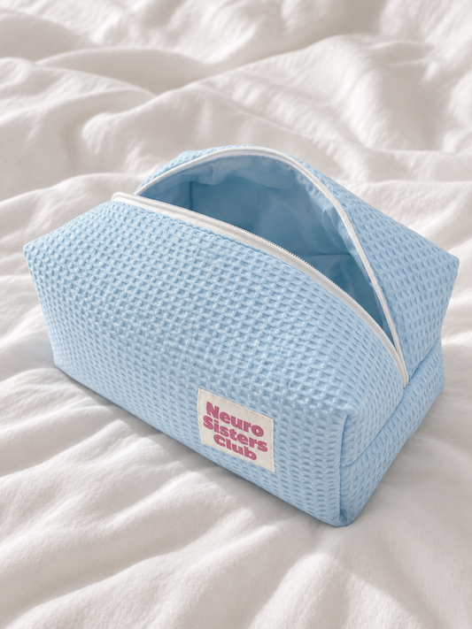 Trousse gauffré bleu