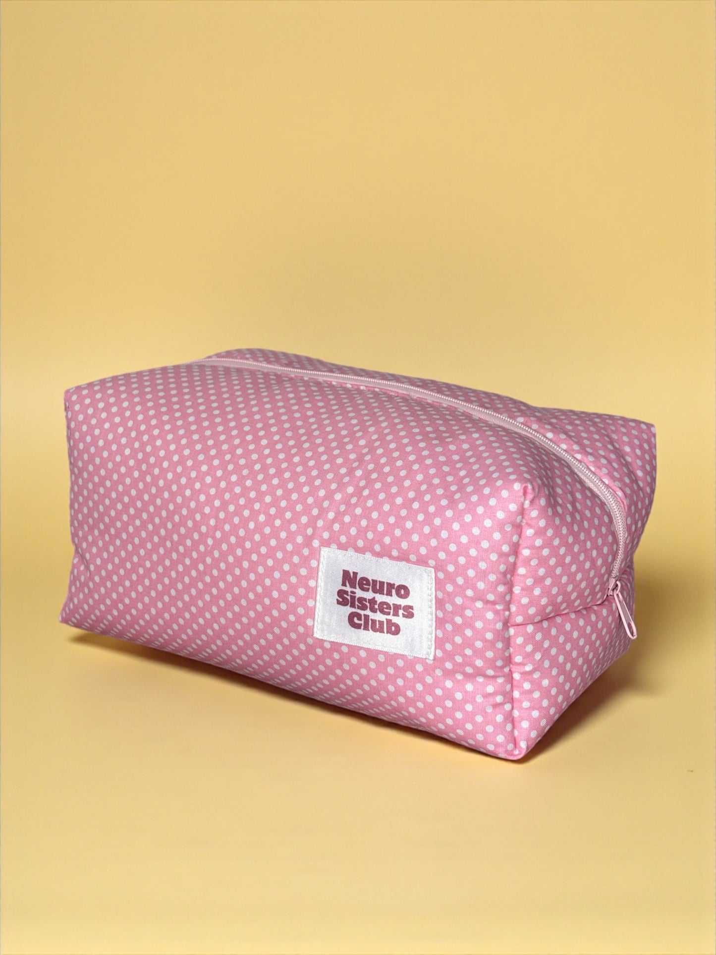 Trousse de toilette rose à pois