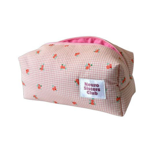 VICHY FLOWERS MAKEUP BAG