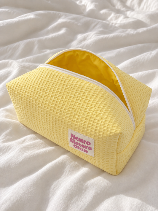 Trousse de toilette gauffré jaune