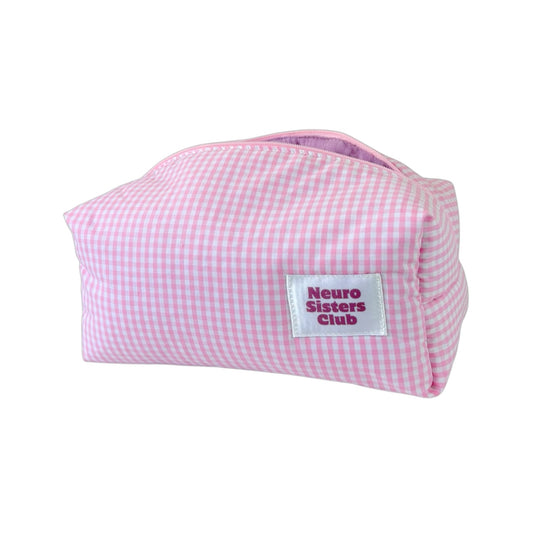 GINGHAM ROSE MAKEUP BAG