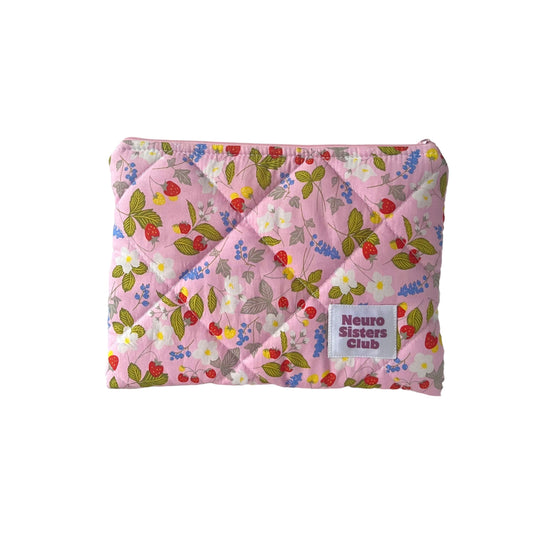 Pink strawberries pouch