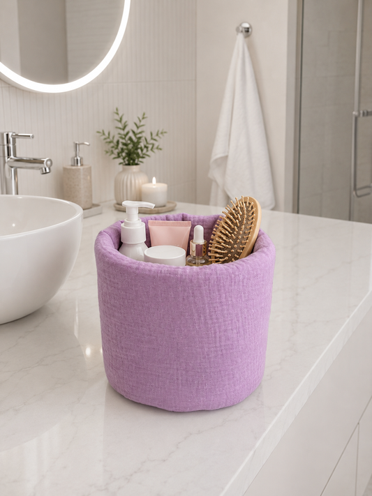PANIER COSMETIQUE DOUBLE GAZE LILA