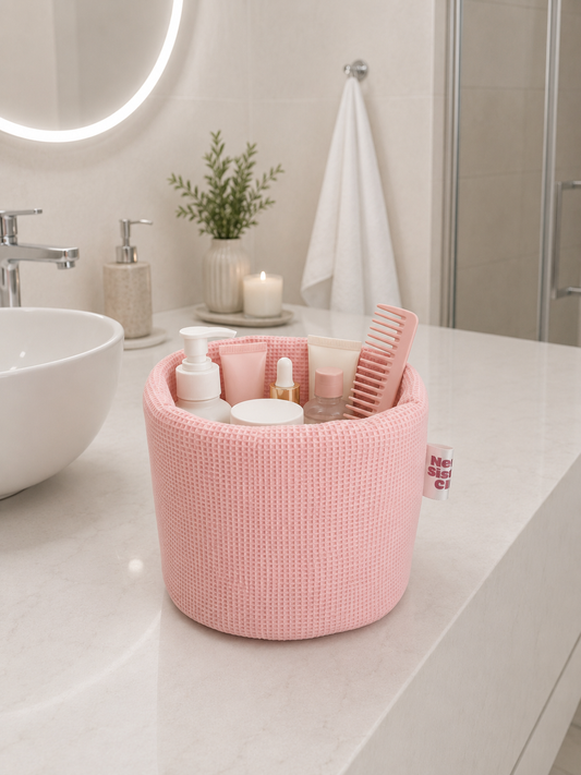 PANIER COSMETIQUE NID ABEILLE ROSE
