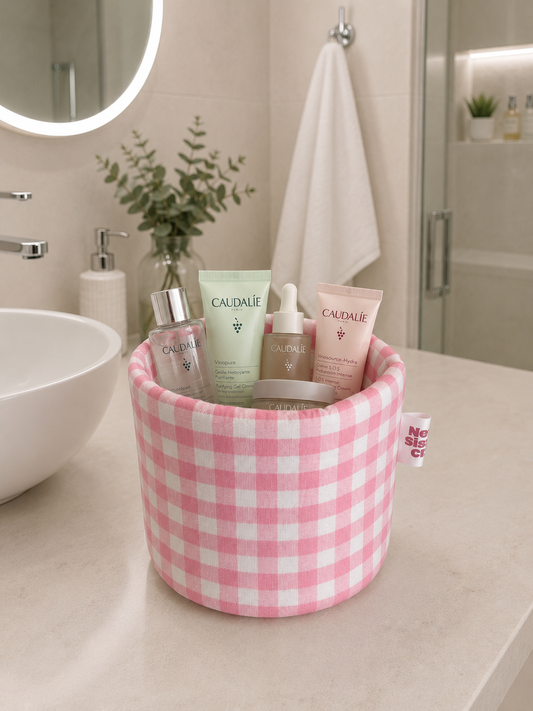 panier cosmétique vichy rose