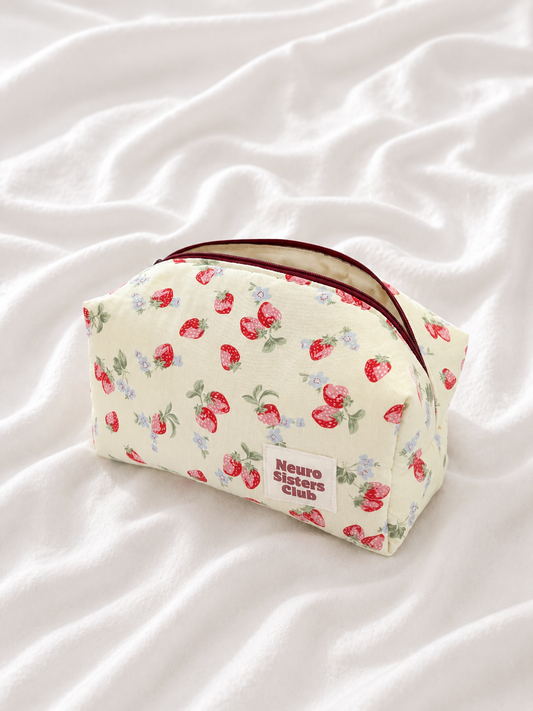Trousse de toilette jaune à fraise
