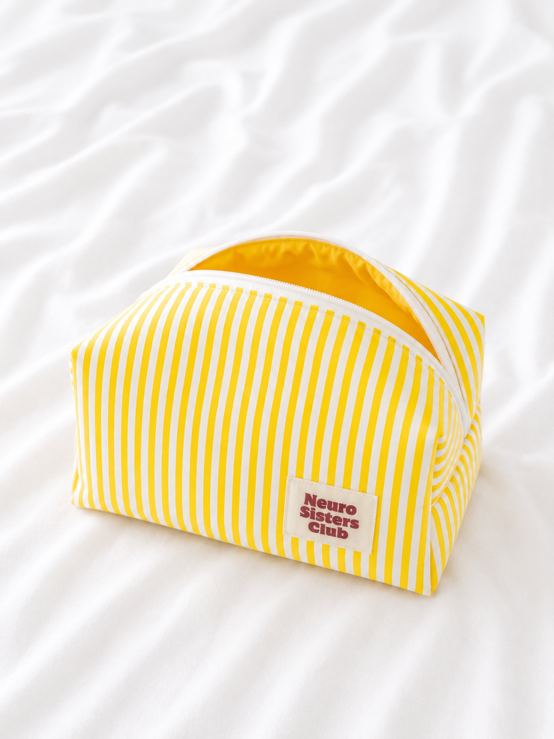MAKEUP BAG RAYURE JAUNE