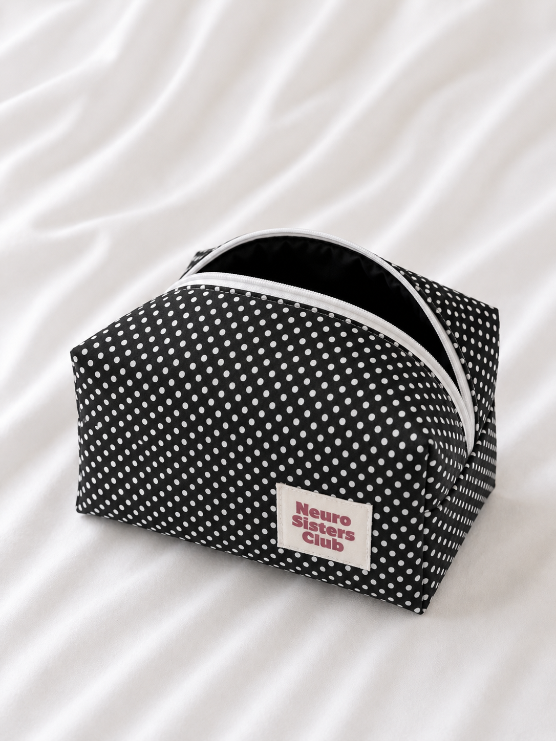 Trousse de toilette noir à pois