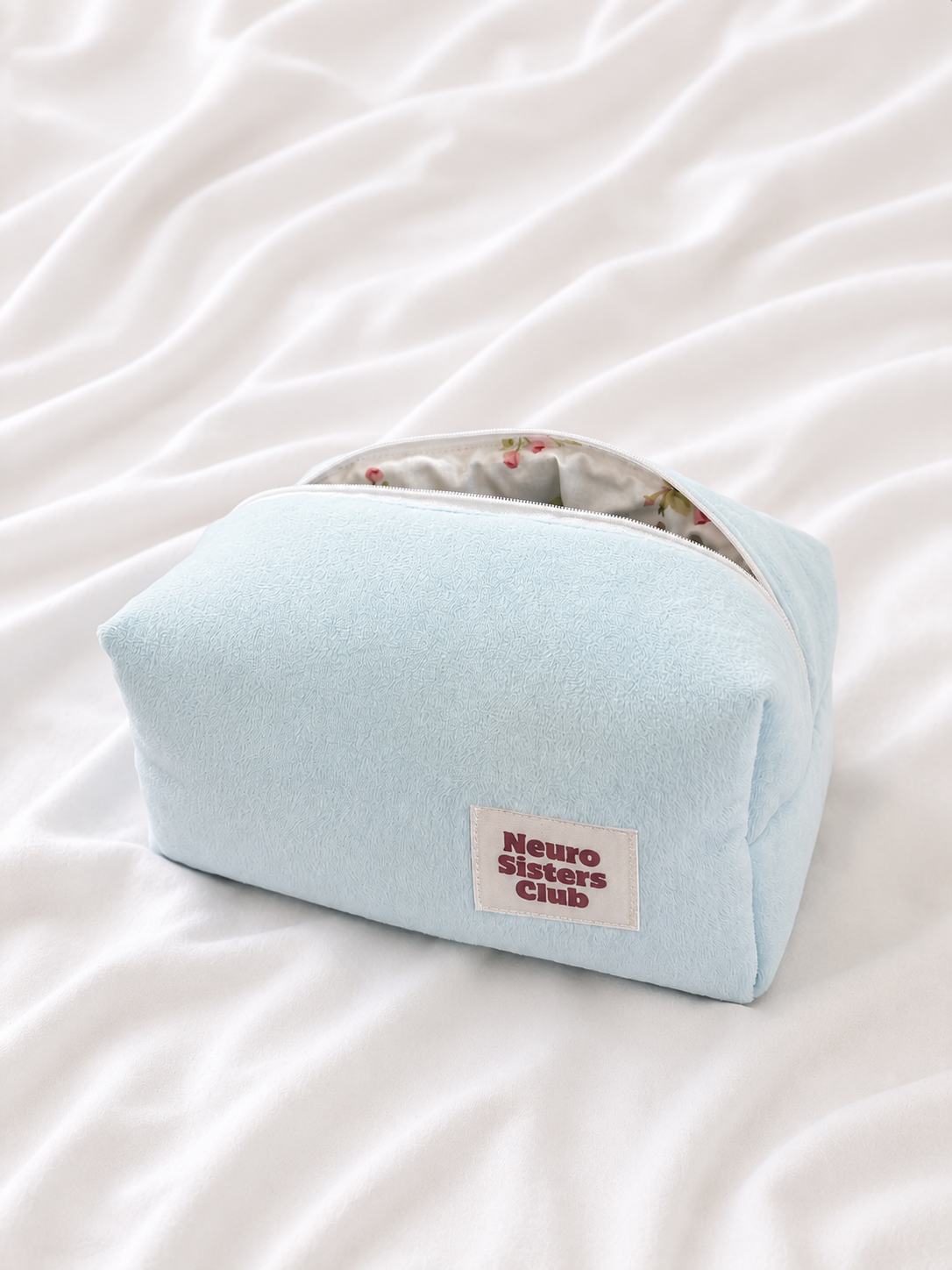 Trousse de toilette minky bleu