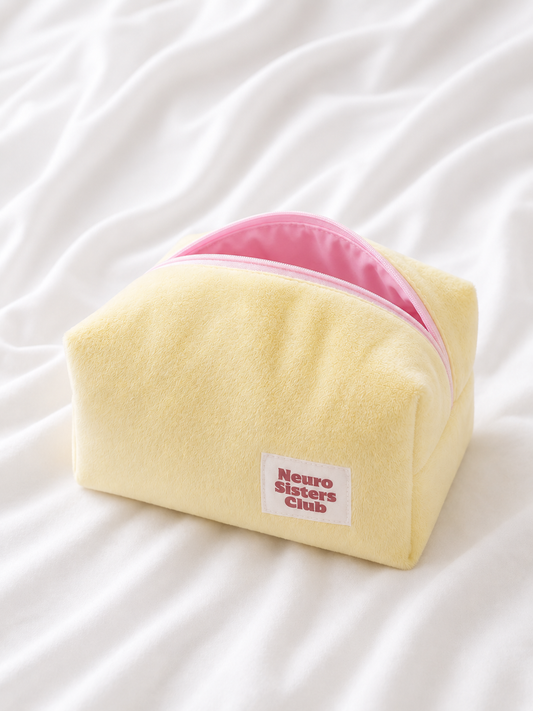 Trousse de toilette minky jaune