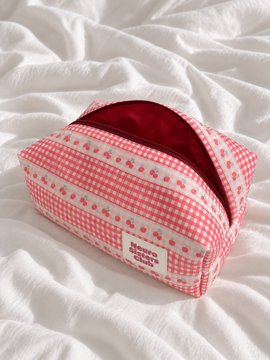 Trousse vichy rouge & cerise
