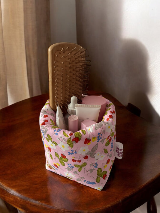 Pink strawberry storage basket