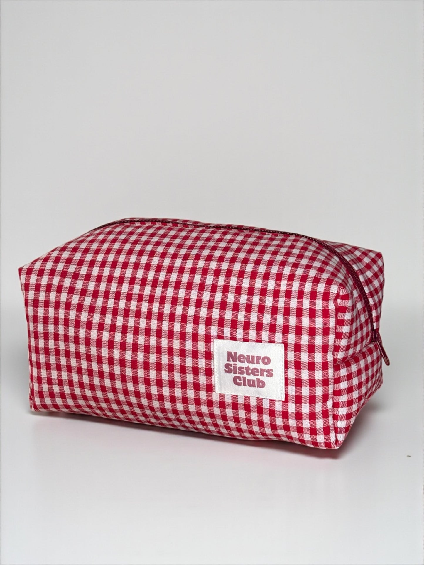 Trousse de toilette vichy rouge