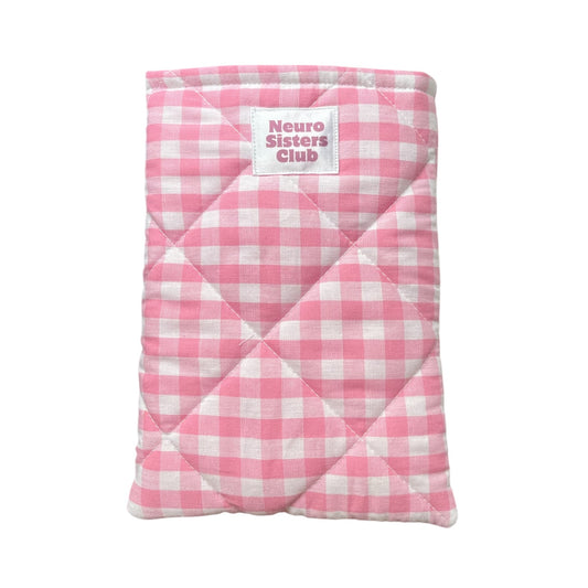 Pink gingham book cover