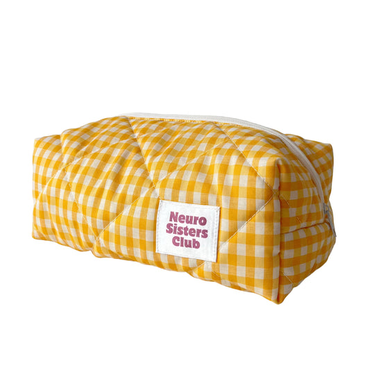 Yellow gingham pencil case