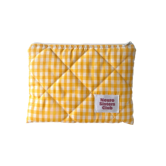 Yellow gingham pouch