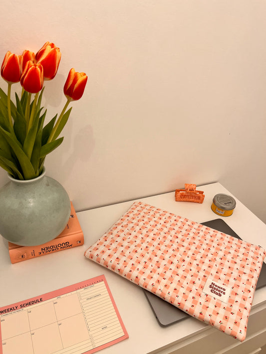 Cherry gingham computer case